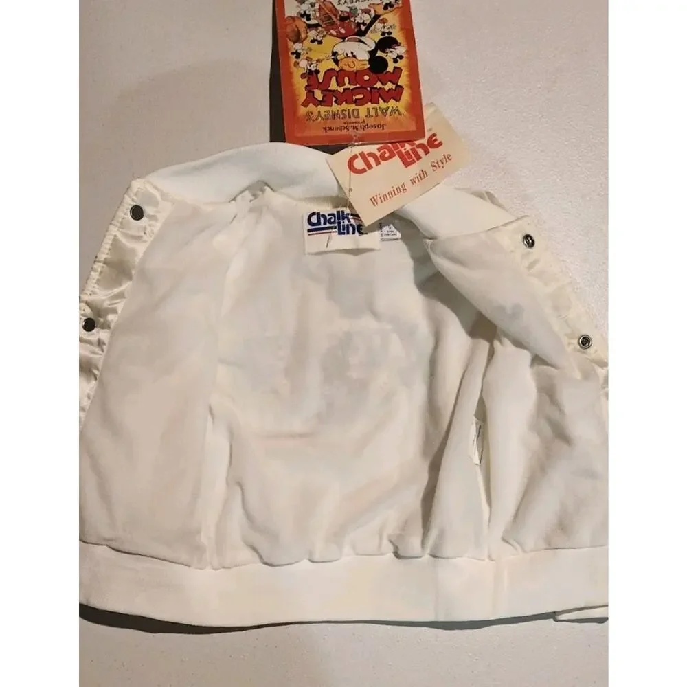 RARE VINTAGE NOS 1987 DISNEY MICKEY MOUSE CHALK LINE SATIN JACKET W/ HANGTAGS